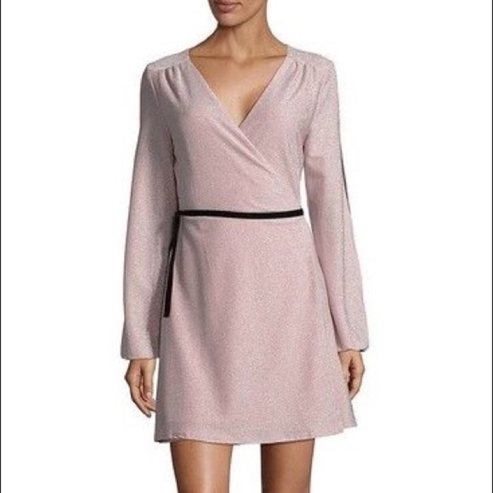 Design Lab Pink Glitter Wrap Dress